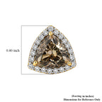 D'Joy AA Turkizit, Moissanit AGI zertifiziert Ohrringe 925 Silber 750 Gelbgold vermeil ca. 4,04 ct.