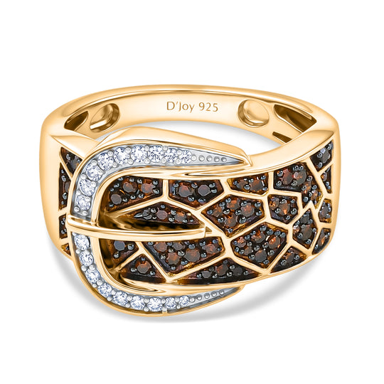 D'Joy Grüner Diamant Ring 925 Silber Rhodiniert (Größe 19.00)
