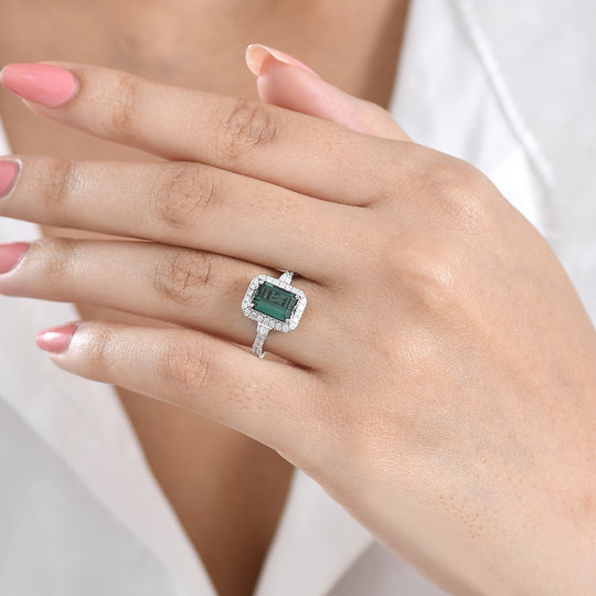 LUXORO AAA Indicolite, Weißer Diamant Ring 417 Gold (Größe 17.00)   (10-16 Werktage Lieferzeit) ca. 1,75 ct
