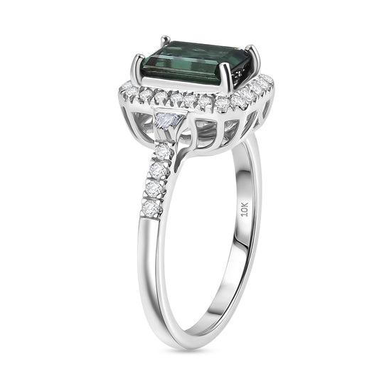 LUXORO AAA Indicolite, Weißer Diamant Ring 417 Gold (Größe 17.00)   (10-16 Werktage Lieferzeit) ca. 1,75 ct