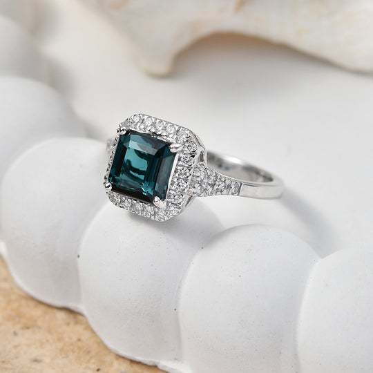 LUXORO AAA Indicolite, Weißer Diamant Ring 417 Gold (Größe 17.00)   (10-16 Werktage Lieferzeit) ca. 1,67 ct