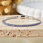 D'Joy Tansanit Armband ca. 19 cm 925 Silber Rhodiniert ca. 5,62 ct.