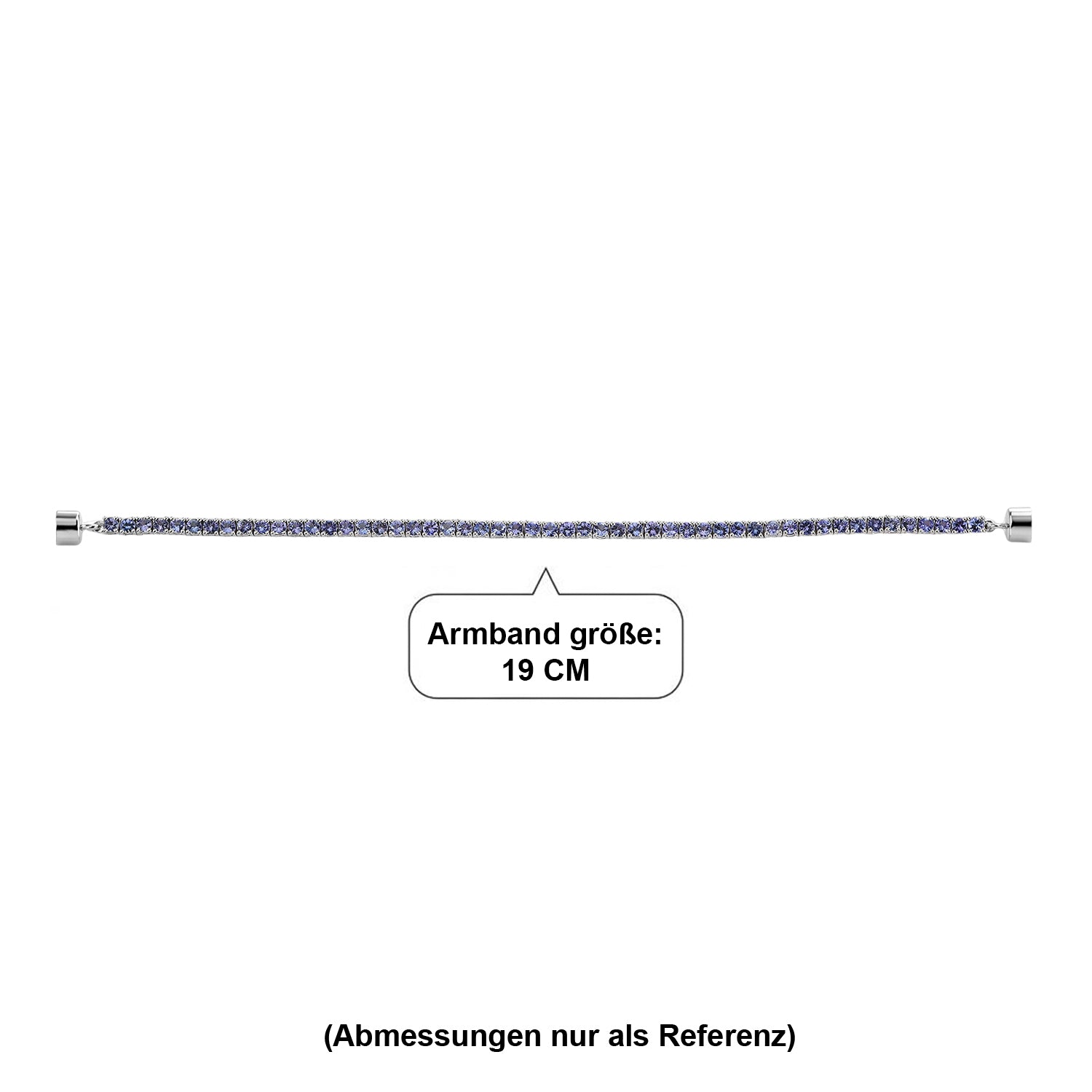 D'Joy Tansanit Armband ca. 19 cm 925 Silber Rhodiniert ca. 5,62 ct.