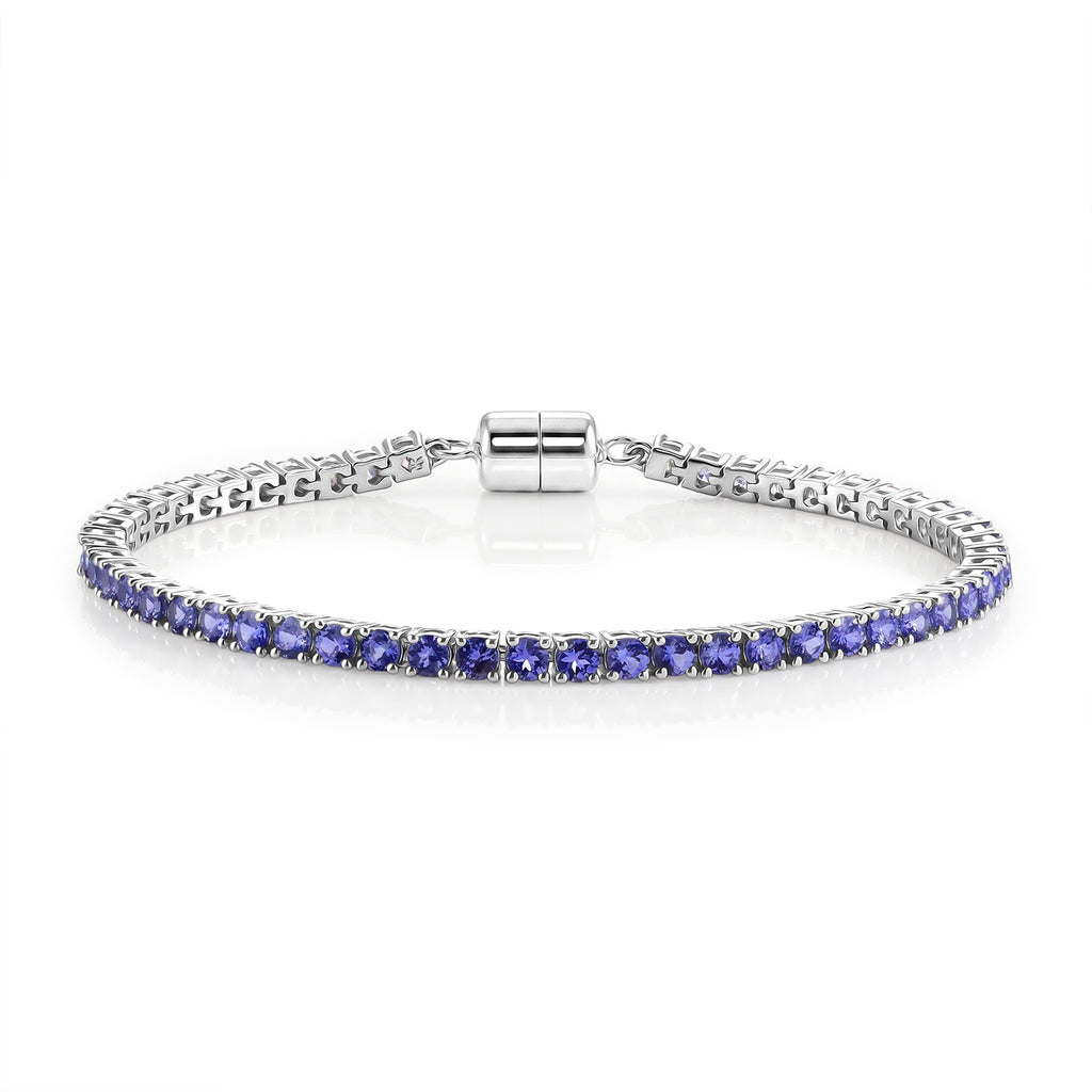 D'Joy Tansanit Armband ca. 19 cm 925 Silber Rhodiniert ca. 5,62 ct.