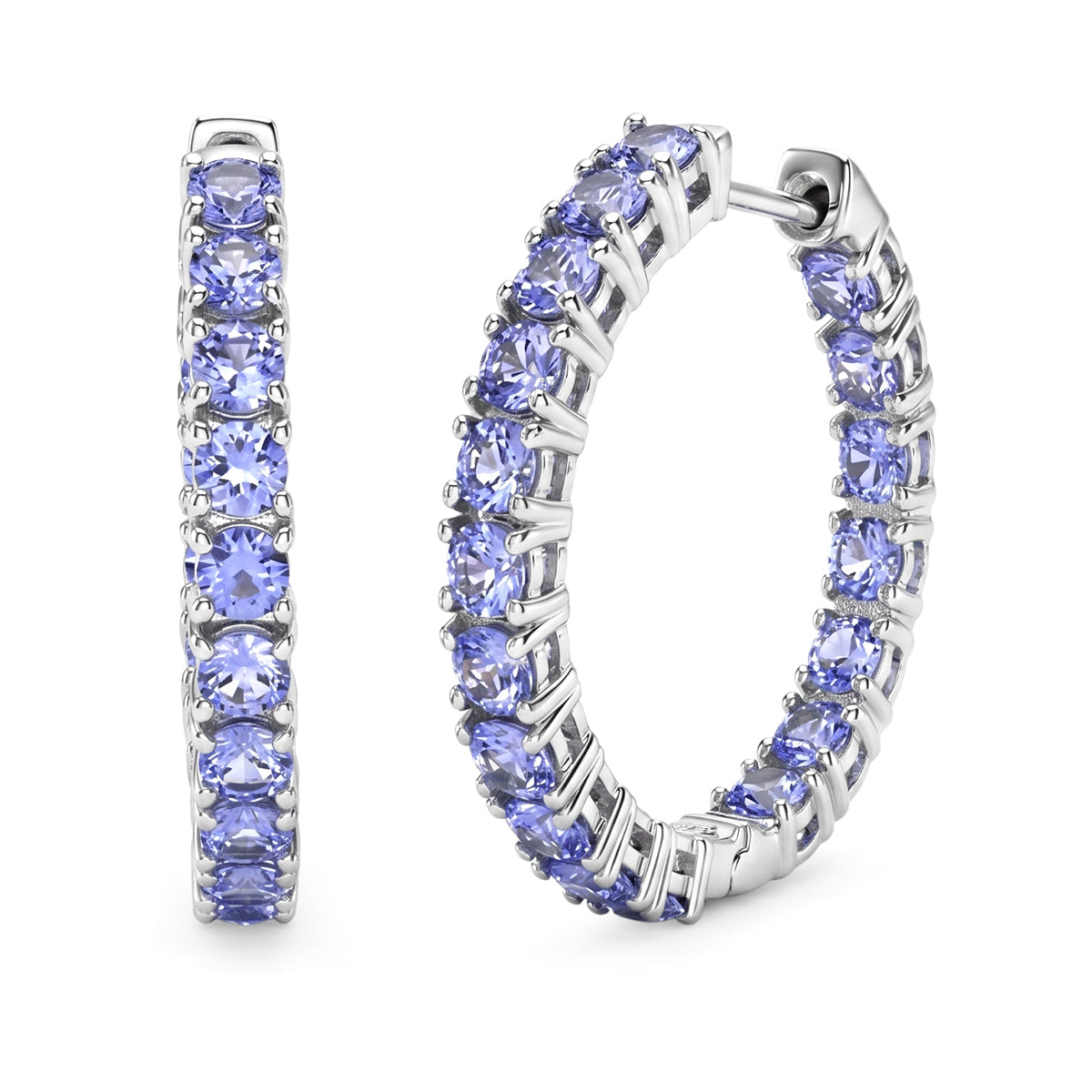 D'Joy Tansanit Ohrringe 925 Silber Rhodiniert ca. 3,96 ct.