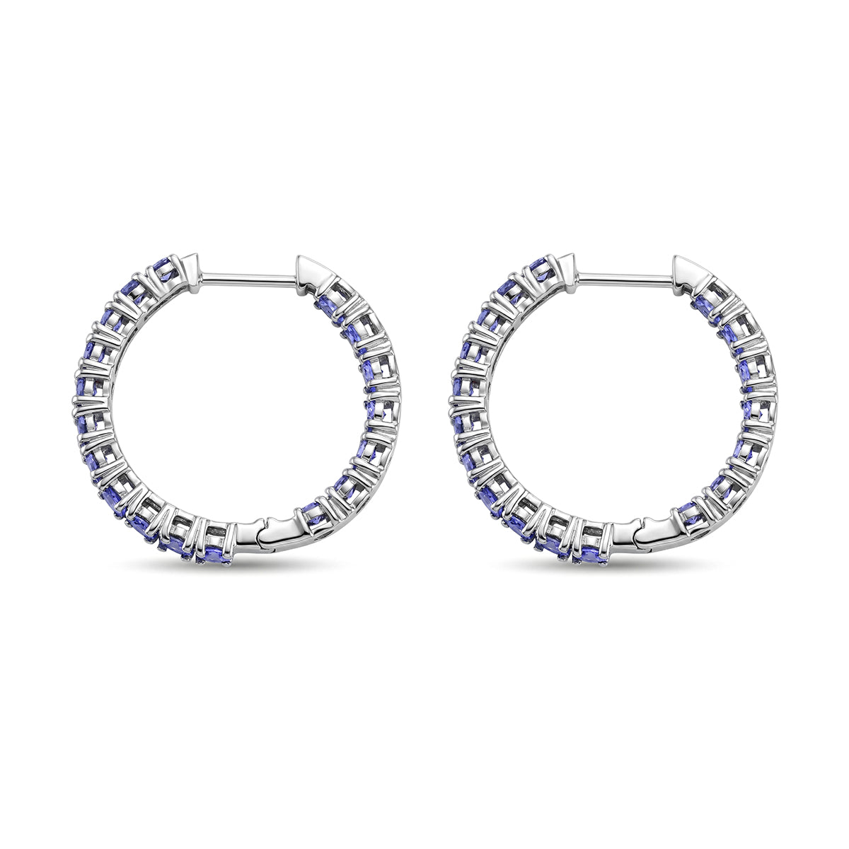 D'Joy Tansanit Ohrringe 925 Silber Rhodiniert ca. 3,96 ct.