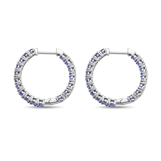 D'Joy Tansanit Ohrringe 925 Silber Rhodiniert ca. 3,96 ct.