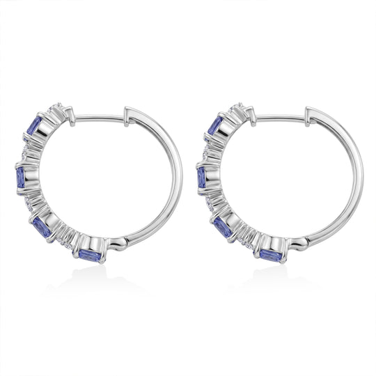 D'Joy Tansanit, Weißer Zirkon Ohrringe 925 Silber Rhodiniert ca. 2,34 ct.