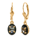 D'Joy Grüner Tansanit, Grüner Diamant Ohrringe 925 Silber 750 Gelbgold vermeil ca. 1.06 ct