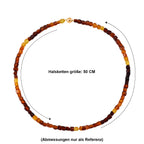 D'Joy mehrfarbige natürliche baltische Bernstein 50cm Halskette, 925 Silber vergoldet - 60 ct.