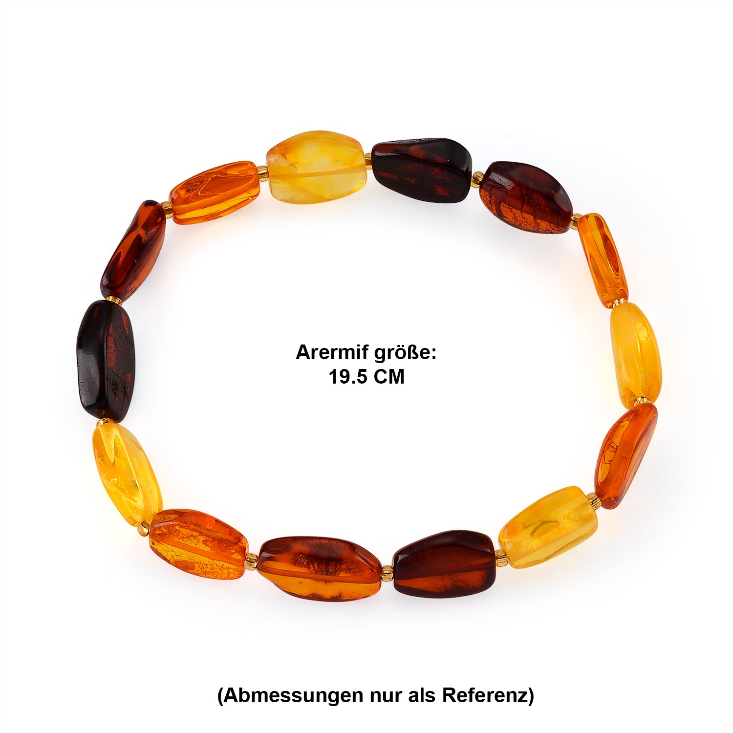 Flexibles mehrfarbiges natürliches baltisches Bernstein Armband - 30 ct.