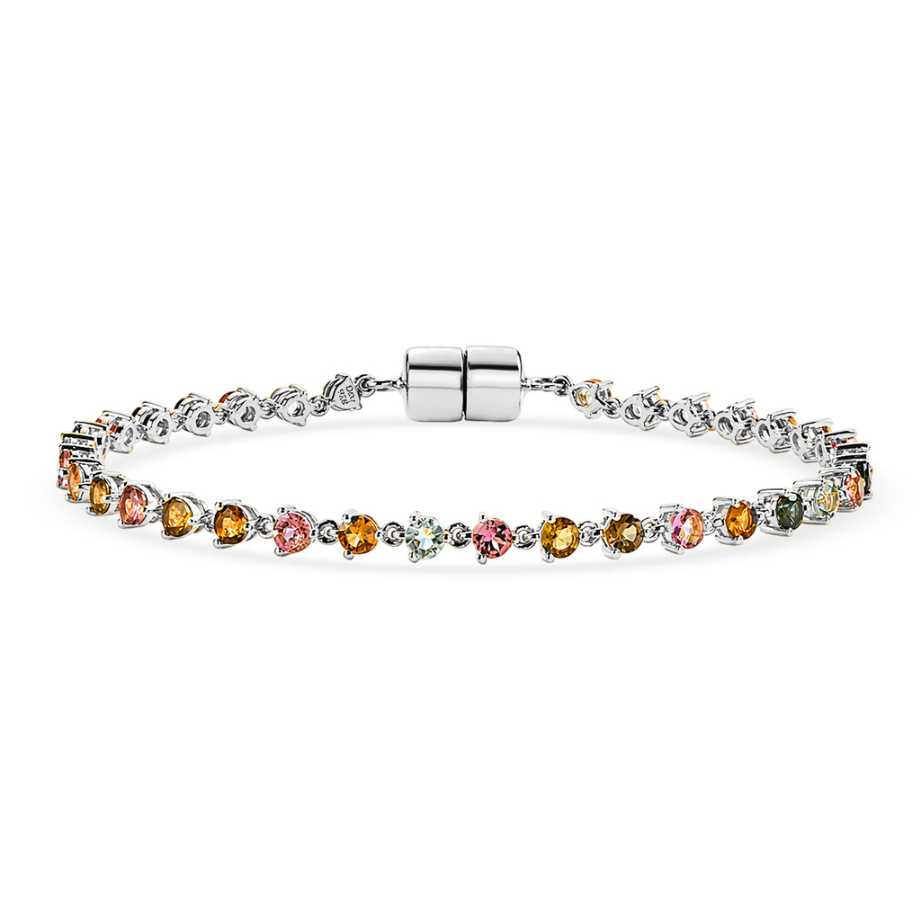 D'Joy AA Mehrfarbig-Turmalin Armband ca. 19 cm 925 Silber Rhodiniert ca. 4,18 ct.