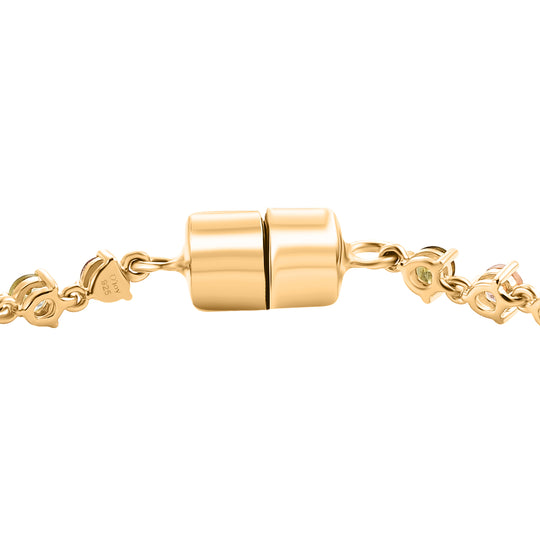 D'Joy AA Mehrfarbig-Turmalin Armband ca. 20 cm 925 Silber 750 Gelbgold vermeil ca. 4,66 ct.