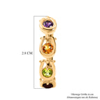 GP - AA Mehrfarbige Edelsteine Ohrringe 925 Silber 750 Gelbgold vermeil ca. 2,23 ct.