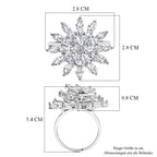 Weißer Zirkonia Ring Nickelfreies Messing, flexibles (Größe 19.00-20.00), Silberfarben