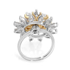 Weißer Zirkonia Ring Nickelfreies Messing, flexibles (Größe 19.00-20.00), Bicolor
