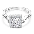 Rosa Zirkonia, Weißer Zirkonia Ring Nickelfreies Messing (Größe 19.00)