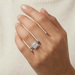 Rosa Zirkonia, Weißer Zirkonia Ring Nickelfreies Messing (Größe 17.25)