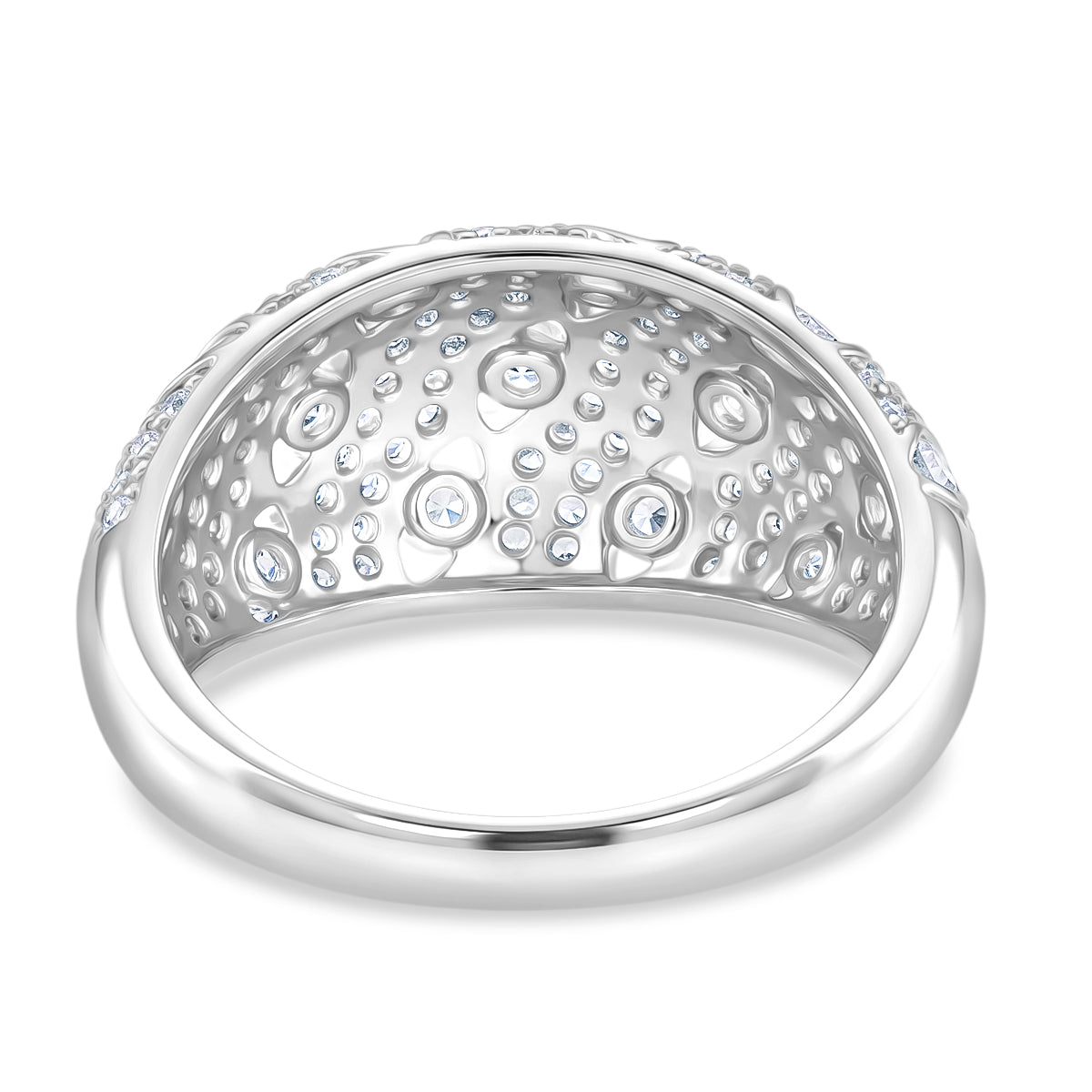 Weißer Zirkonia Ring Nickelfreies Messing, Silbefarben, (Größe 21.00) 2.00 ct