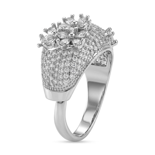 Weißer Zirkonia Ring Nickelfreies Messing (Größe 18.00)
