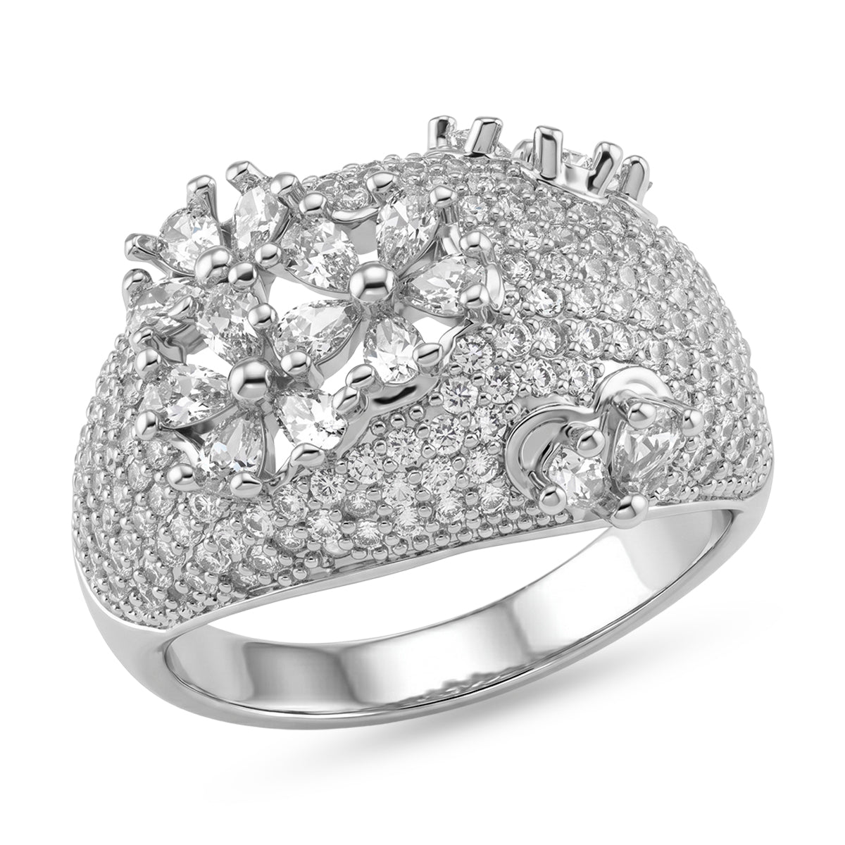 Weißer Zirkonia Ring Nickelfreies Messing (Größe 19.00)