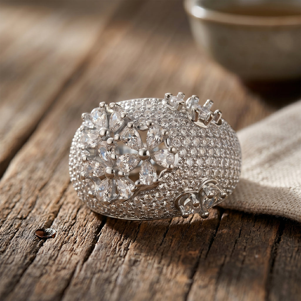 Weißer Zirkonia Ring Nickelfreies Messing (Größe 19.00)