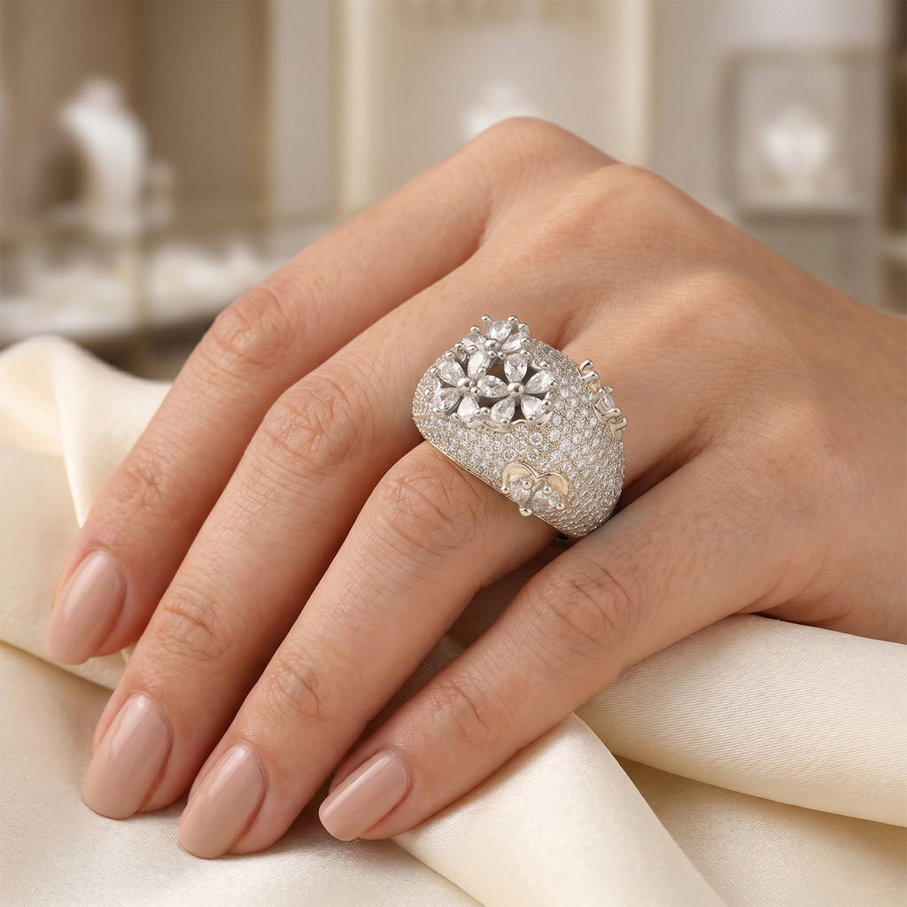 Weißer Zirkonia Ring Nickelfreies Messing (Größe 19.00)