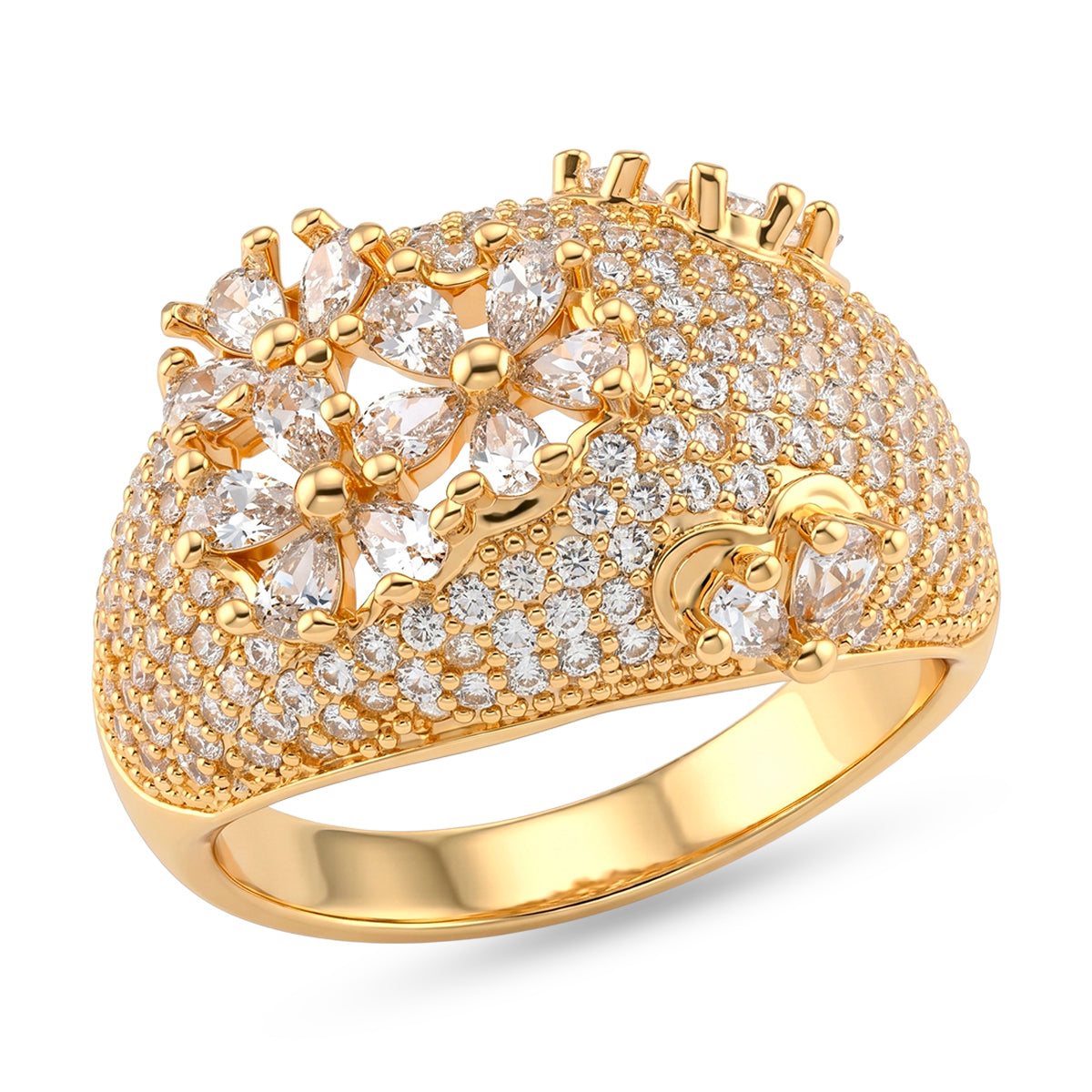 Weißer Zirkonia Ring Nickelfreies Messing (Größe 19.00)
