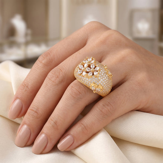 Weißer Zirkonia Ring Nickelfreies Messing (Größe 19.00)