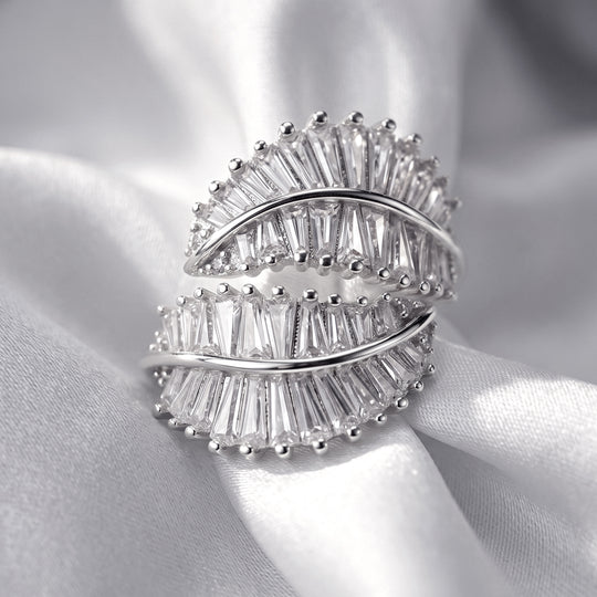 Weißer Zirkonia Ring Nickelfreies Messing Flexible (Größe 17.00-18.00)
