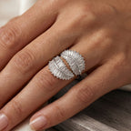 Weißer Zirkonia Ring Nickelfreies Messing Flexible (Größe 17.00-18.00)