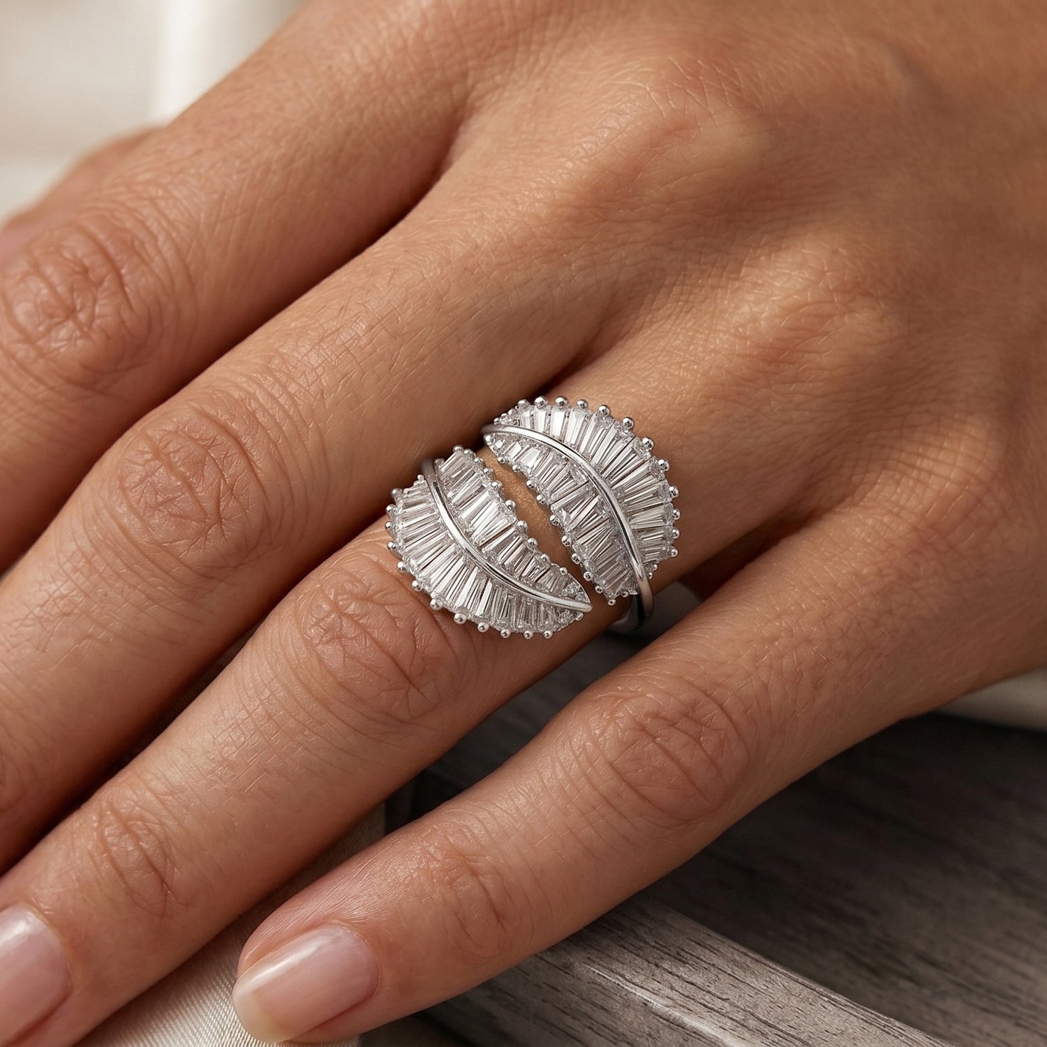 Weißer Zirkonia Ring Nickelfreies Messing Flexible (Größe 17.00-18.00)