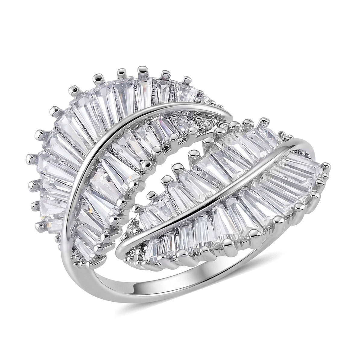 Weißer Zirkonia Ring Nickelfreies Messing Flexible (Größe 17.00-18.00)