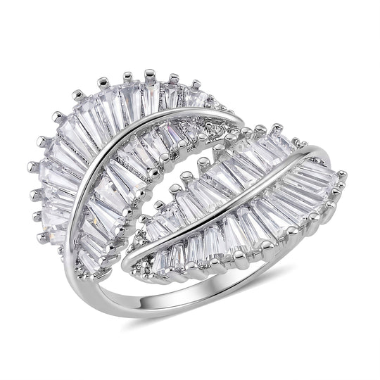 Weißer Zirkonia Ring Nickelfreies Messing Flexible (Größe 17.00-18.00)