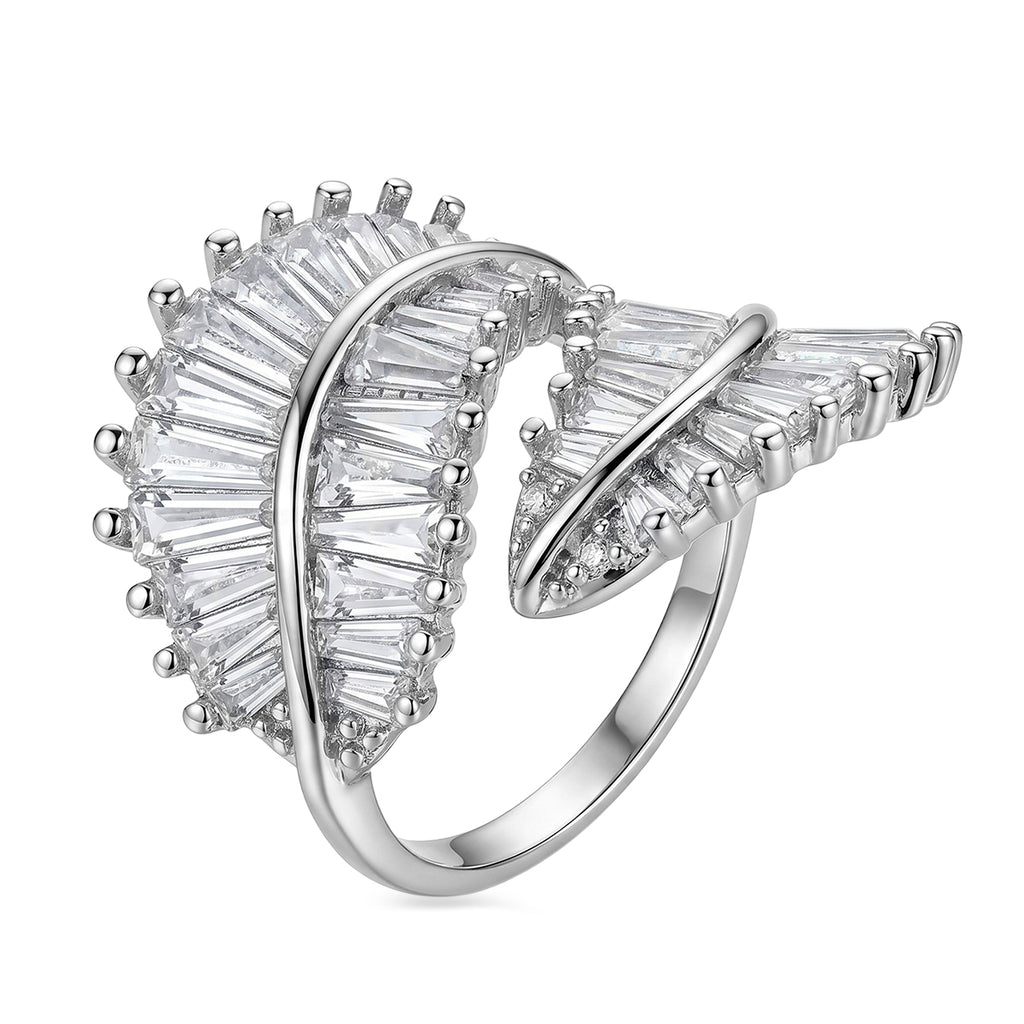 Weißer Zirkonia Ring Nickelfreies Messing Flexible (Größe 17.00-18.00)