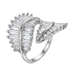Weißer Zirkonia Ring Nickelfreies Messing Flexible (Größe 17.00-18.00)