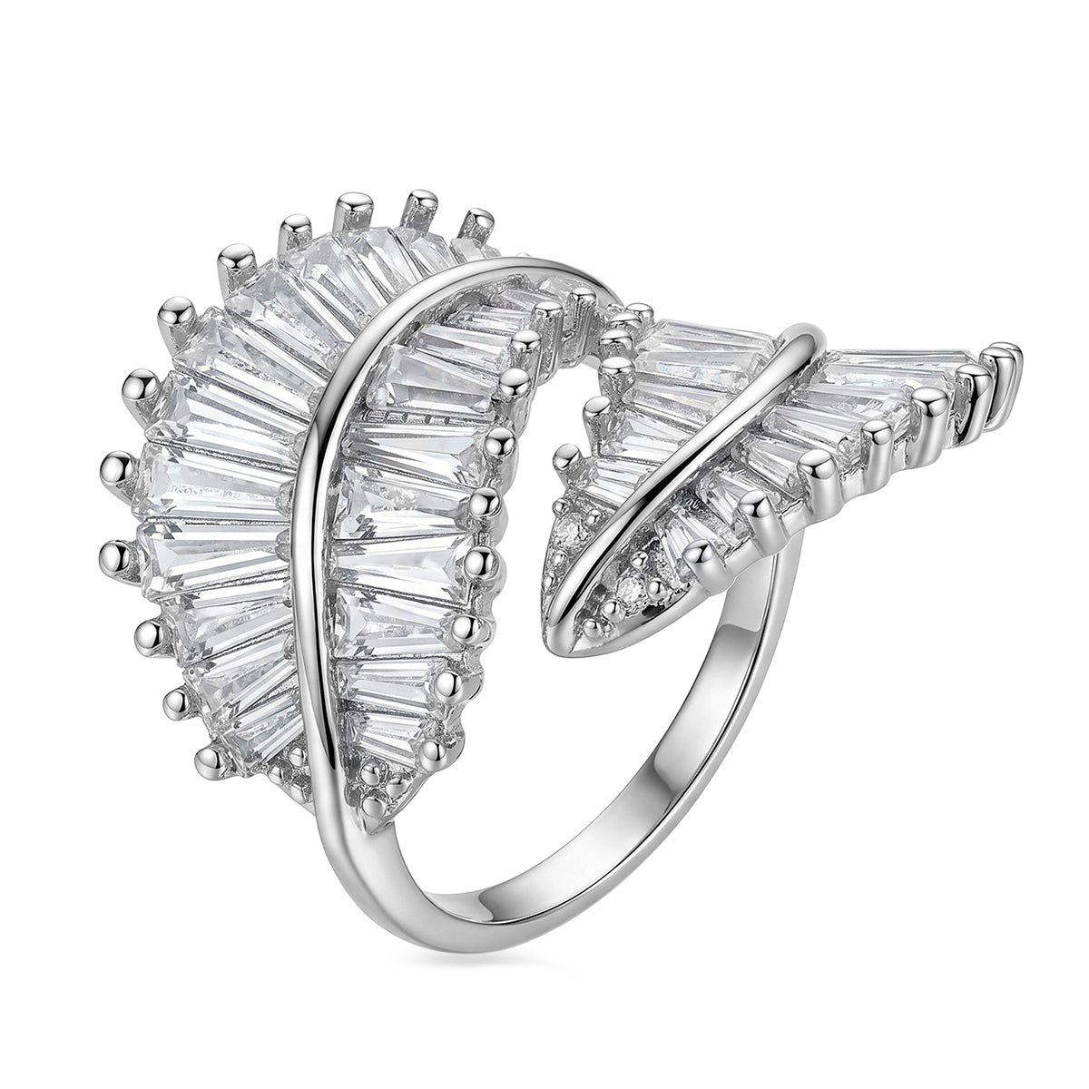 Weißer Zirkonia Ring Nickelfreies Messing Flexible (Größe 17.00-18.00)