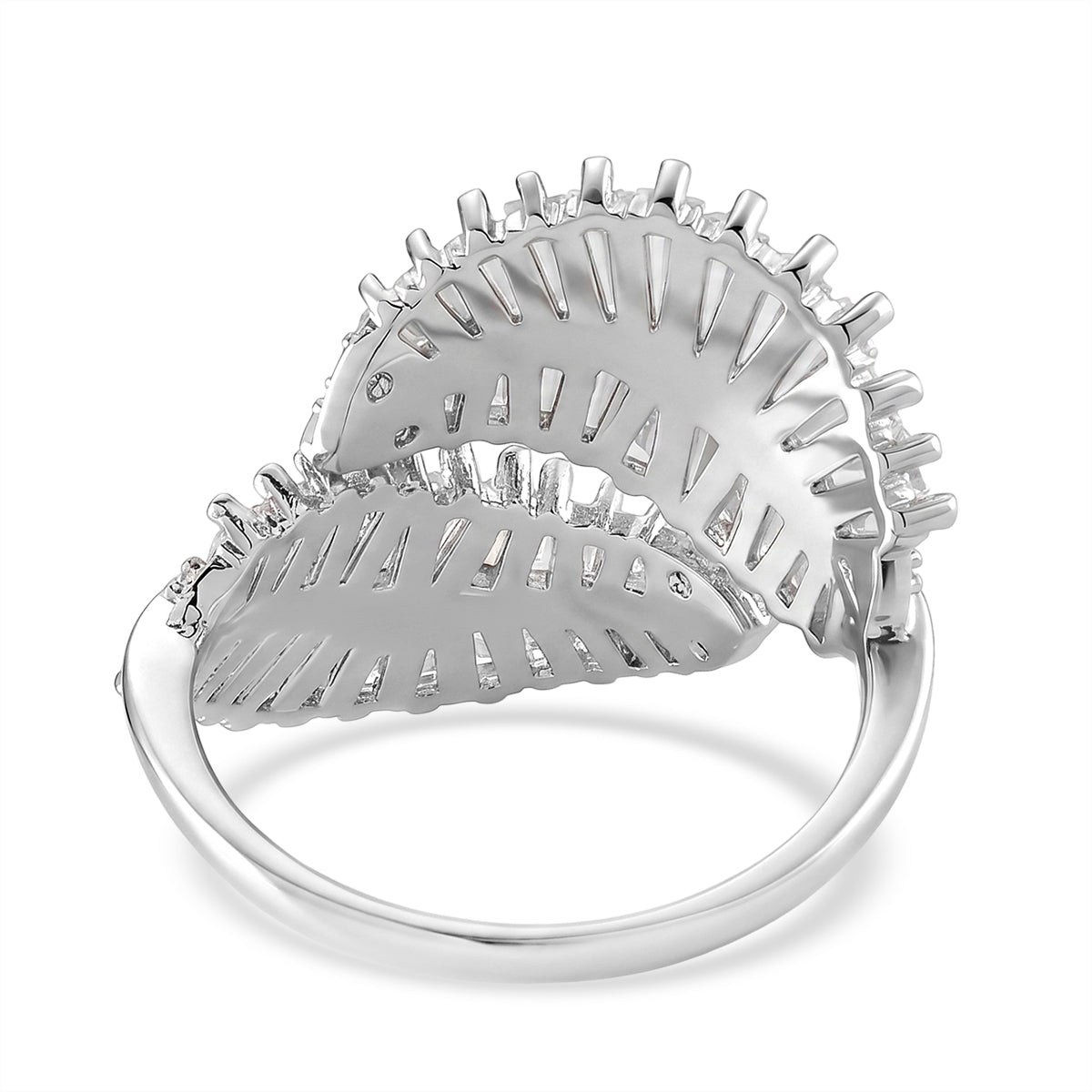 Weißer Zirkonia Ring Nickelfreies Messing Flexible (Größe 17.00-18.00)