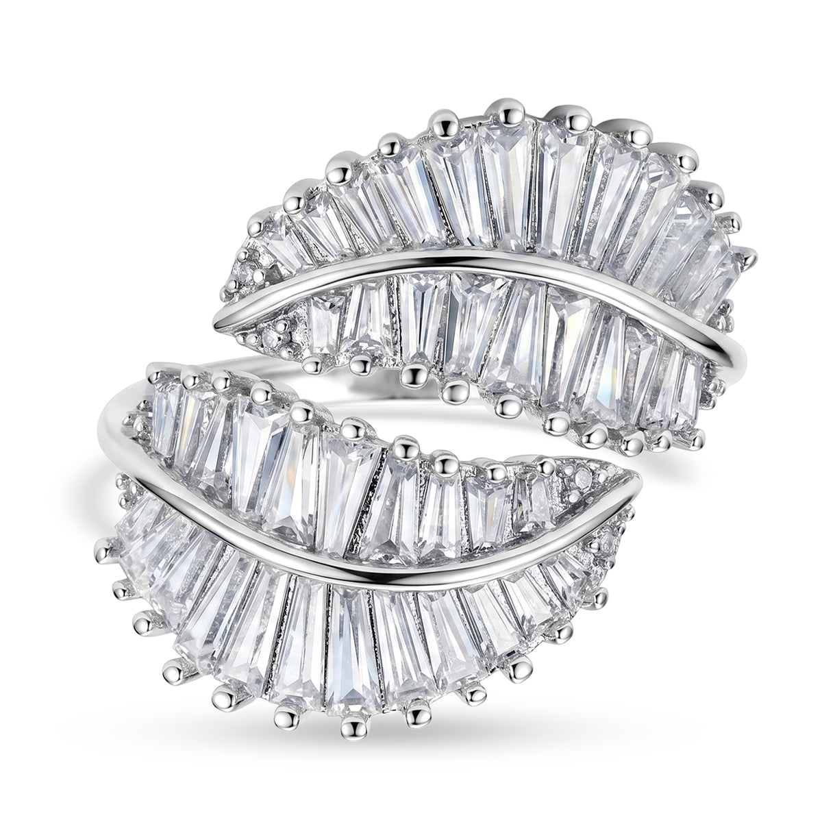 Weißer Zirkonia Ring Nickelfreies Messing Flexible (Größe 17.00-18.00)