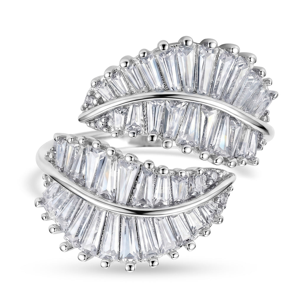 Weißer Zirkonia Ring Nickelfreies Messing Flexibles (Größe 19.00-20.00)