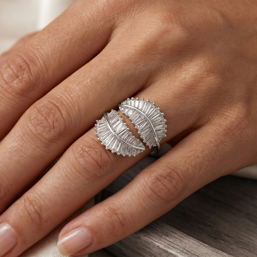 Weißer Zirkonia Ring Nickelfreies Messing Flexibles (Größe 19.00-20.00)