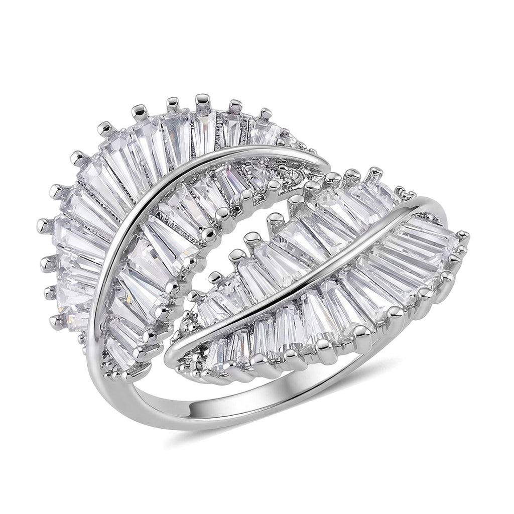 Weißer Zirkonia Ring Nickelfreies Messing Flexibles (Größe 19.00-20.00)