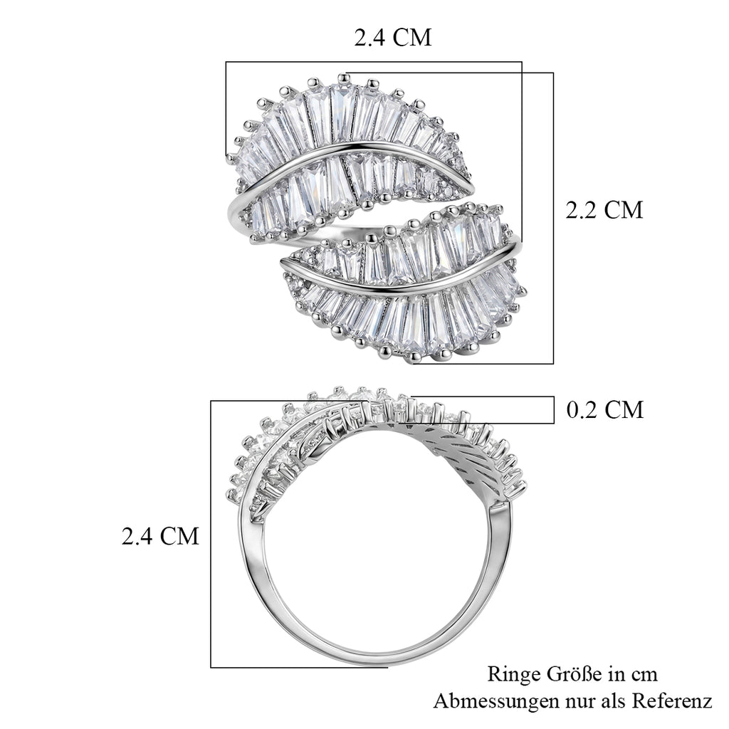 Weißer Zirkonia Ring Nickelfreies Messing Flexibles (Größe 19.00-20.00)