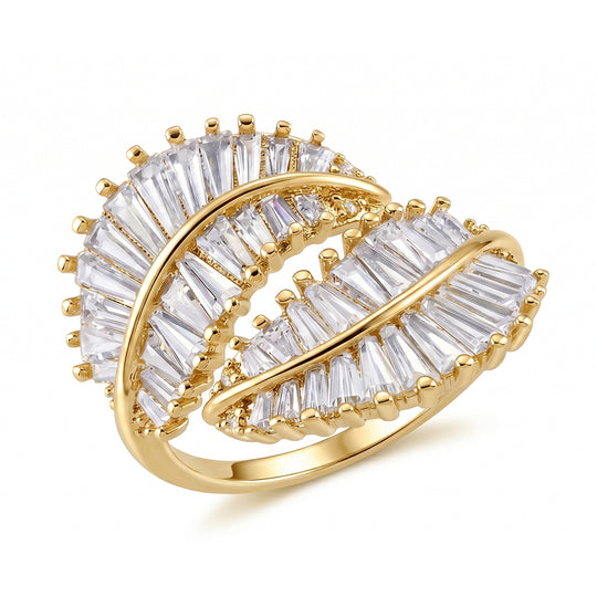 Weißer Zirkonia Ring Nickelfreies Messing Flexibles (Größe 17.00-18.00)