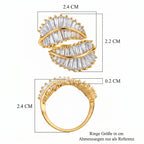 Weißer Zirkonia Ring Nickelfreies Messing Flexibles (Größe 17.00-18.00)