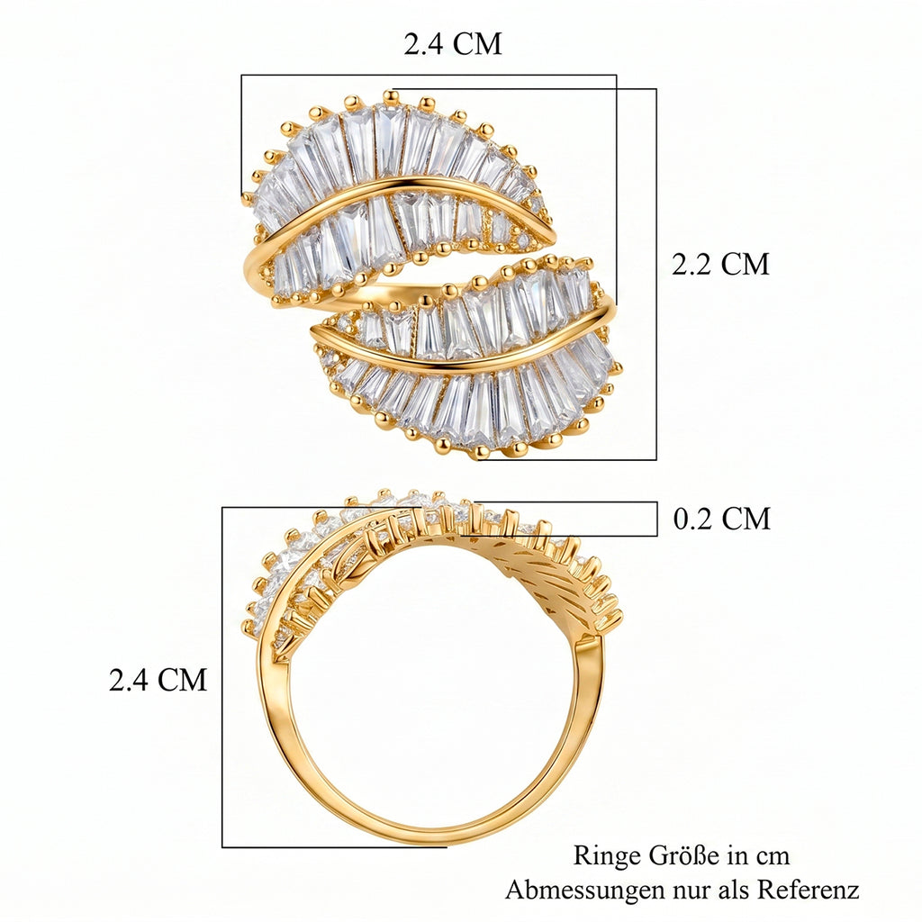 Weißer Zirkonia Ring Nickelfreies Messing Flexibles (Größe 17.00-18.00)