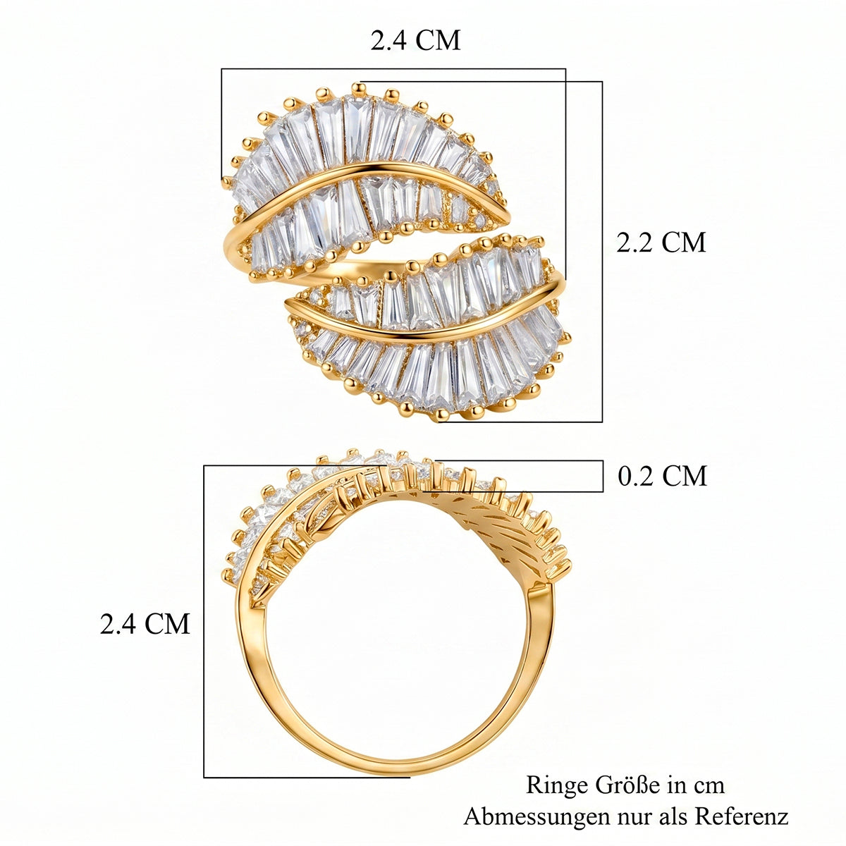 Weißer Zirkonia Ring Nickelfreies Messing Flexibles (Größe 19.00-20.00)