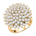 Weißer Zirkonia Ring Nickelfreies Messing, Goldfarben, (Größe 18.75) 6.00 ct