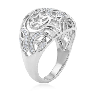 Weißer Zirkonia Ring Nickelfreies Messing (Größe 18.25) 0.50 ct