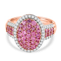 D'Joy Rosa Saphir und Zirkon Ring, 925 Silber 750 Roségold Vermeil - 1,78 ct.